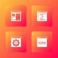 Set Web developer programming code, Browser window, setting and icon. Vector Royalty Free Stock Photo