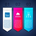 Set Web developer programming code, Network cloud connection and Algorithm. Business infographic template. Vector Royalty Free Stock Photo