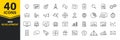 Set of 40 Web development web icons in line style. Marketing, analytics, e-commerce, digital, management, seo. Vector illustration