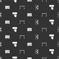 Set Web development, Keyboard, UI or UX design and Bezier curve on seamless pattern. Vector Royalty Free Stock Photo