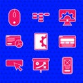 Set Web development, Planning strategy concept, UI or UX design, Website statistic, and Computer mouse icon. Vector Royalty Free Stock Photo