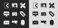 Set Web development, UI or UX design, Crossed ruler and pencil, Website statistic, Computer mouse, graphic and icon Royalty Free Stock Photo