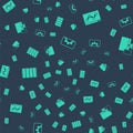 Set Web development, Website statistic, Color palette guide and Monitor and mobile on seamless pattern. Vector Royalty Free Stock Photo