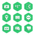 Set Web development, Website statistic, Monitor and mobile, UI UX design, Front end, and template icon. Vector Royalty Free Stock Photo