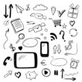 Set with web doodles Royalty Free Stock Photo