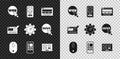 Set Web and graphic design, UI or UX, Computer mouse, Mobile Apps, and Website statistic icon. Vector Royalty Free Stock Photo