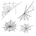 Set web icon. Vector of a spider web. Net, web spider hand drawn Royalty Free Stock Photo