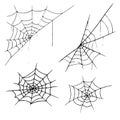 Set web icon. Vector of a spider web. Net, web spider hand drawn Royalty Free Stock Photo