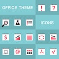 Set of 15 web icons for business, office theme Royalty Free Stock Photo