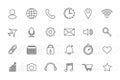 Set of web icons. Contour icons Royalty Free Stock Photo