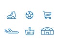 Set of web icons for different objects, sport