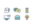 Set of web icons flat design for business, finance and communication. Vector illustration.