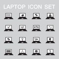Set of 16 web icons for laptop, computer, electronics, business theme