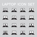 Set of 16 web icons for laptop, computer, electronics, business theme Royalty Free Stock Photo