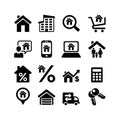 Set 16 web icons. Real Estate Royalty Free Stock Photo