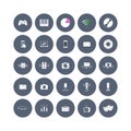Set of web icons. Social, creation and bussiness icons in a circle on white isolated background. Layers grouped for easy editing