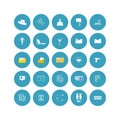 Set of web icons. Social, creation and bussiness icons in a circle on white isolated background
