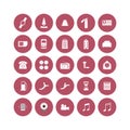 Set of web icons. Social, creation and bussiness icons in a circle on white isolated background