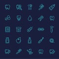 Set of web icons - teeth, dentistry, medicine, health