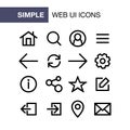 Set of web and mobile application icons for simple flat style ui design Royalty Free Stock Photo