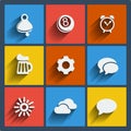 Set of 9 web and mobile icons. Vector.