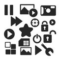 Set of web and mobile icons. Vector. Royalty Free Stock Photo