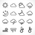 Outline weather icons set