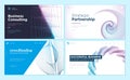 Set of web page design templates with abstract background for strategic partnership, consulting, business success, crowdfunding Royalty Free Stock Photo