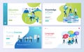 Set of web page design templates for distance education, consulting, training, language courses Royalty Free Stock Photo