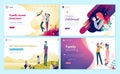 Set of web page design templates for family planning, travel insurance, nature and healthy life. Royalty Free Stock Photo