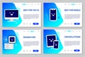 Set of web template creative concept for landing page, website or mobile website development. Vector illustration Royalty Free Stock Photo
