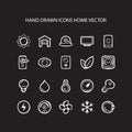 Set of web thin lines icons home illustration