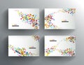 Set of website banners with colorful music notes.