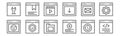 Set of 12 website element icons. outline thin line icons such as coding, add to cart, browser, communication, web page, browser Royalty Free Stock Photo