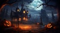 Set of website headers or banner designs for happy halloween with bats web etc