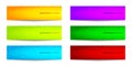 Set of website headers, technology promotion banners. Abstract circular bright colorful banners. Vector illustration