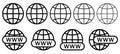 Set of website icons. Www search bar icon Royalty Free Stock Photo