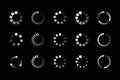 Set of website loading icon. Circle buffer loader or preloader. Download or upload status icon. Vector illustration Royalty Free Stock Photo