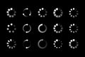 Set of website loading icon. Circle buffer loader or preloader. Download or upload status icon. Vector illustration Royalty Free Stock Photo
