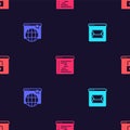 Set Website and mail, Search engine, Browser window and Secure your with HTTPS, SSL on seamless pattern. Vector Royalty Free Stock Photo