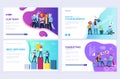 Set of website and mobile website development cards. Customize vector illustration templates for business, finance and Royalty Free Stock Photo