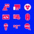 Set Website statistic, Site map, UI or UX design, Computer mouse, Front end development, RGB and CMYK color mixing and Royalty Free Stock Photo