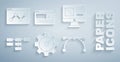 Set Website statistic, UI or UX design, Site map, Bezier curve, and icon. Vector
