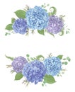 Set of wedding bouquets.Leaves, blooming branches eucalyptus, gaultheria, salal, chamaelaucium, fern.Blue, purple, flower of