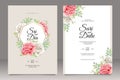 Set of wedding card template with floral frame multi purpose