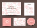 Set of wedding cards. Wedding invitations. Vector