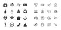 Set of Wedding and Engagement icons. Vector Royalty Free Stock Photo