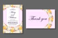 Set of wedding, greeting cards in delicate color with a frame of small spring flowers. Periwinkle. Vector stock illustration eps 1 Royalty Free Stock Photo