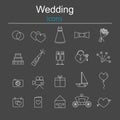 Set of wedding icons.