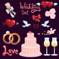 Set of wedding icons